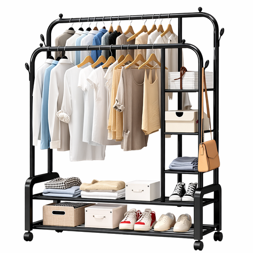 Perchero Metálico Reforzado con Ruedas – Capacidad 58 kg