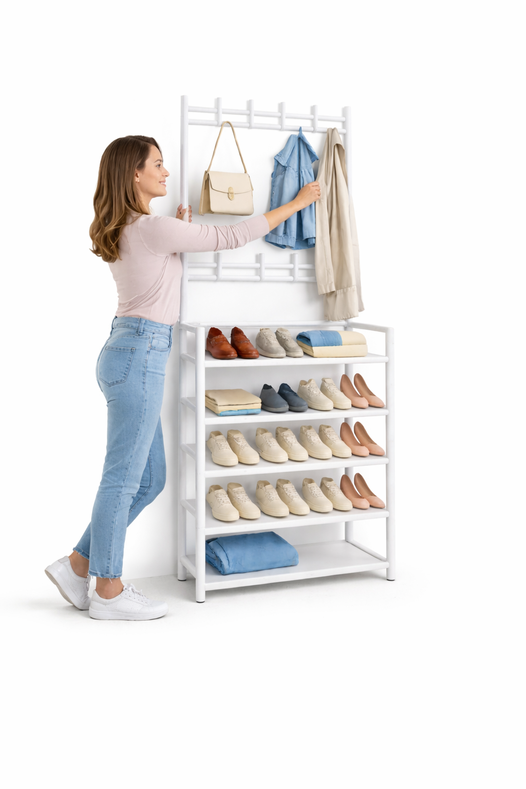 Zapatero Organizador con Perchero 2 en 1